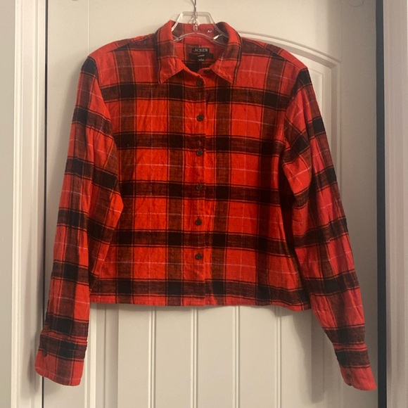 JCrew cropped flannel shirt - Picture 1 of 4